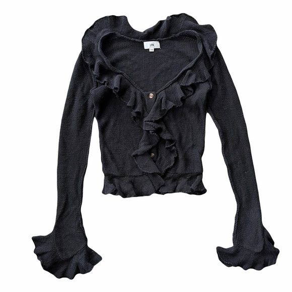 LPA Black Ruffled Blouse - Picture 3 of 4